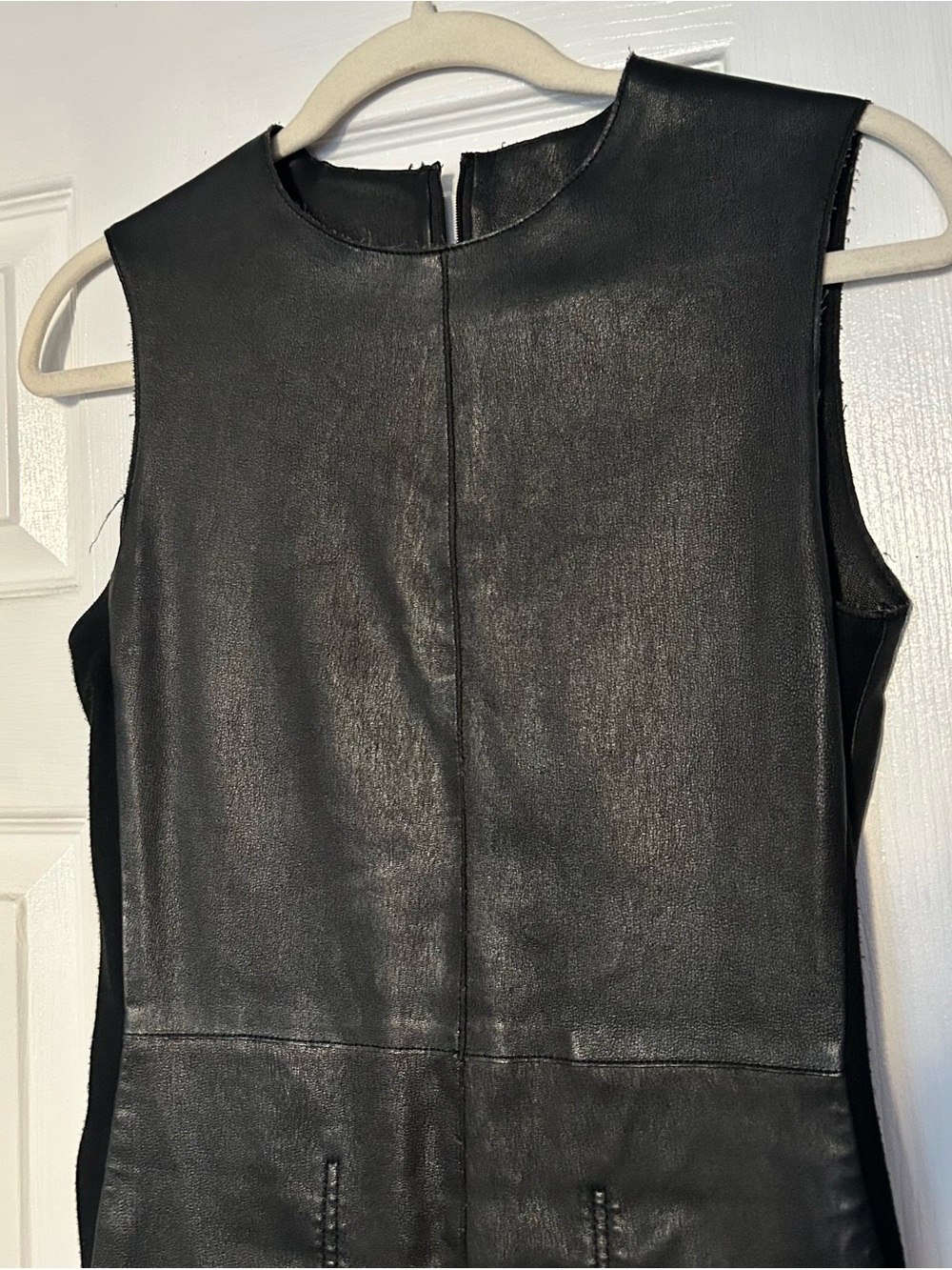 Vince Genuine Leather Sheath Dress